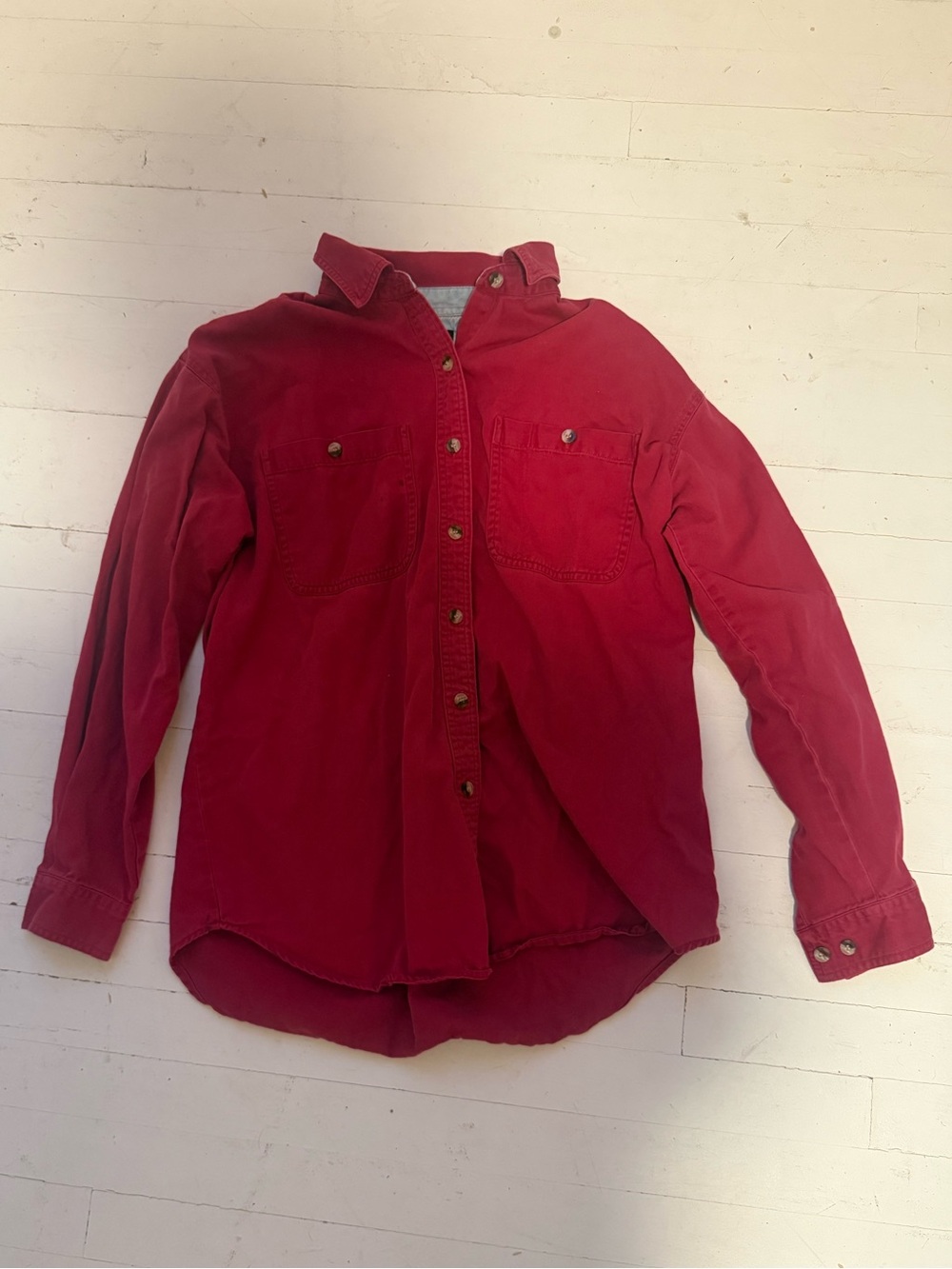Mountain Lake Red Cotton Button-Up Shirt